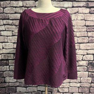 Dana Buchman Purple & Black Blouse Size Large